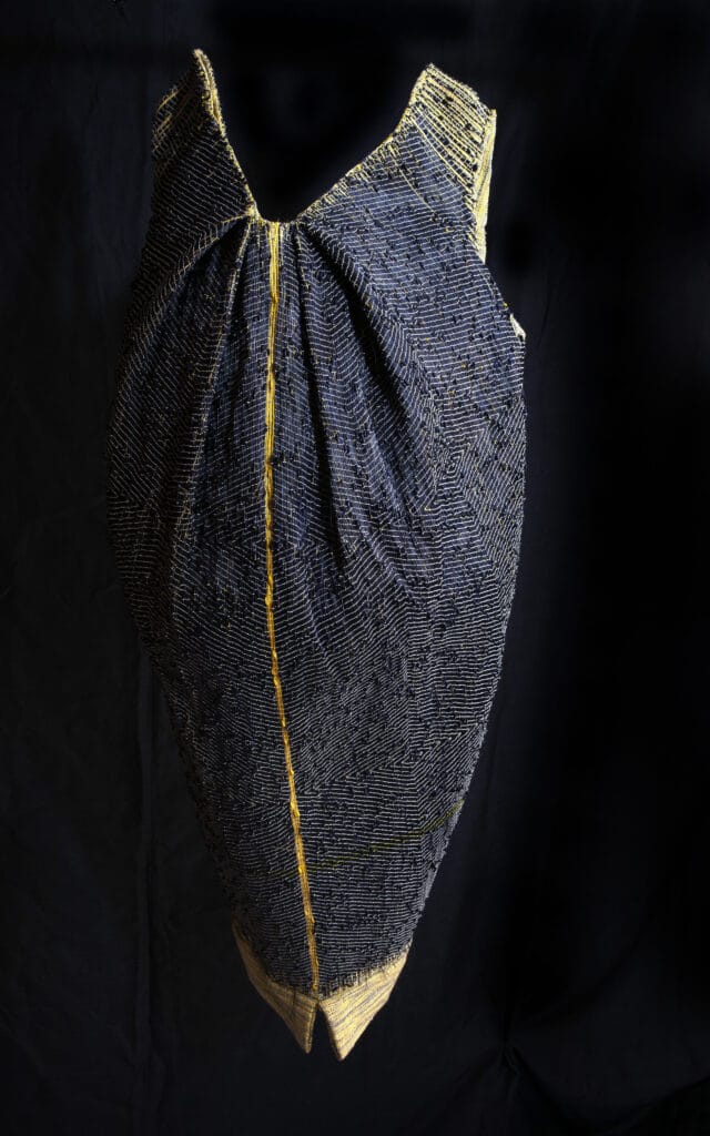 Marianne Kemp - dress handwoven with horsehair - ChristobalTwill horsehair weaving dress handmade