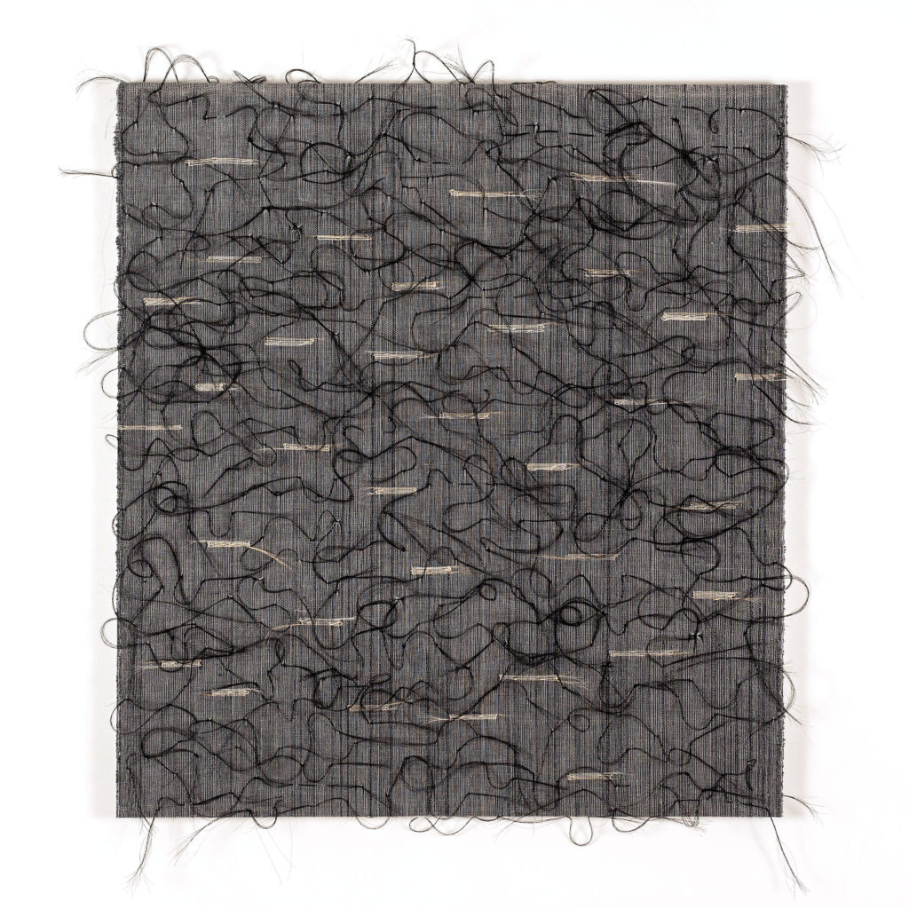 artpiece black grey woven horsehair