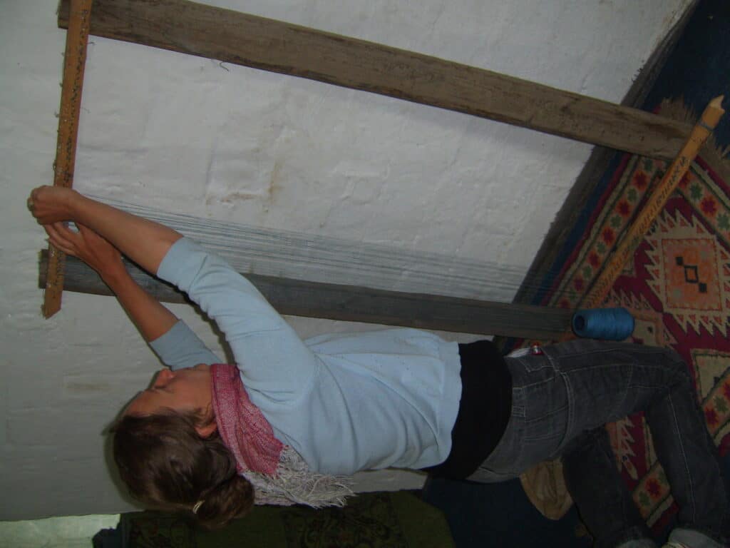 Marianne Kemp - weaving on frame MK weaving on wooden frame