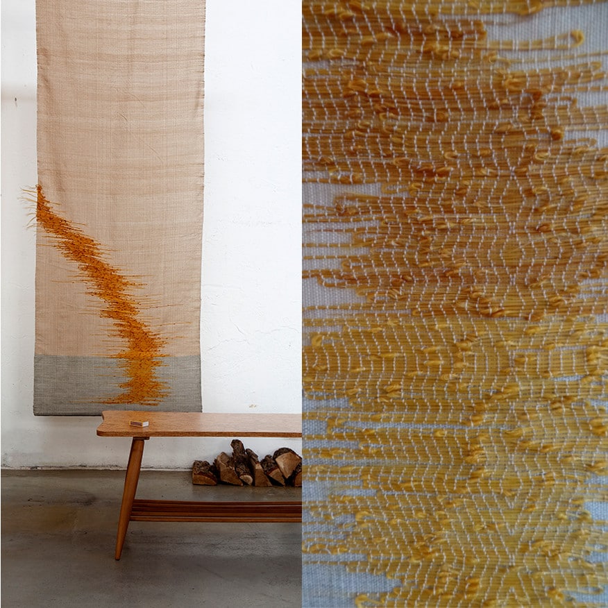 tapestry yellow weaving