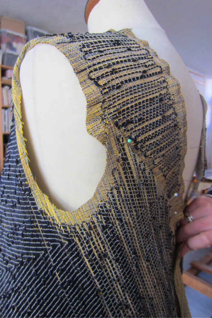 Marianne Kemp - dress in the making armhole dress in process